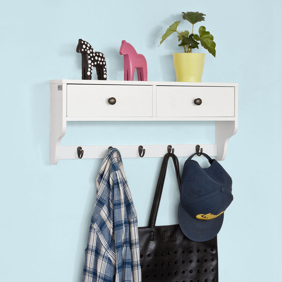 sobuyes.shopG178-W Portemanteau Étagère murale