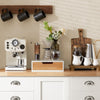 sobuyes.shopG179-WN Boîte à Thé avec Tiroir, Format Compact, Rangement Optimisé, Design Fonctionnel, Usage Quotidien – L31×P30×H10 cm, Bois, Blanc et Naturel