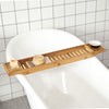 Prévente sobuyes.shopG212-N Plateau de Baignoire Extra Long et Verni avec Support Verre à Vin et Bougie, Design Fonctionnel, Usage Quotidien, Pratique – Bambou, Naturel