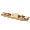 sobuyes.shopG212-N Plateau de Baignoire en Bambou 80 cm – Pont de Baignoire en Bois – Extra Long & Vernis pour Grandes Baignoires