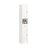 sobuyes.shopG236-W Colonne de Salle de Bain – 32 cm, 2 Portes Persiennes, Tiroir et Niche, Blanc