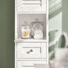 sobuyes.shopG236-W Colonne de Salle de Bain – 32 cm, 2 Portes Persiennes, Tiroir et Niche, Blanc