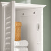 sobuyes.shopG236-W Colonne de Salle de Bain – 32 cm, 2 Portes Persiennes, Tiroir et Niche, Blanc