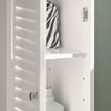 sobuyes.shopG236-W Colonne de Salle de Bain – 32 cm, 2 Portes Persiennes, Tiroir et Niche, Blanc