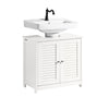 sobuyes.shopG237-II-W Meuble Sous Vasque 60 cm avec Porte à Lamelles – Étagère Réglable, Blanc