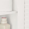 sobuyes.shopG237-II-W Meuble Sous Vasque 60 cm avec Porte à Lamelles – Étagère Réglable, Blanc