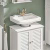 sobuyes.shopG237-II-W Meuble Sous Vasque 60 cm avec Porte à Lamelles – Étagère Réglable, Blanc