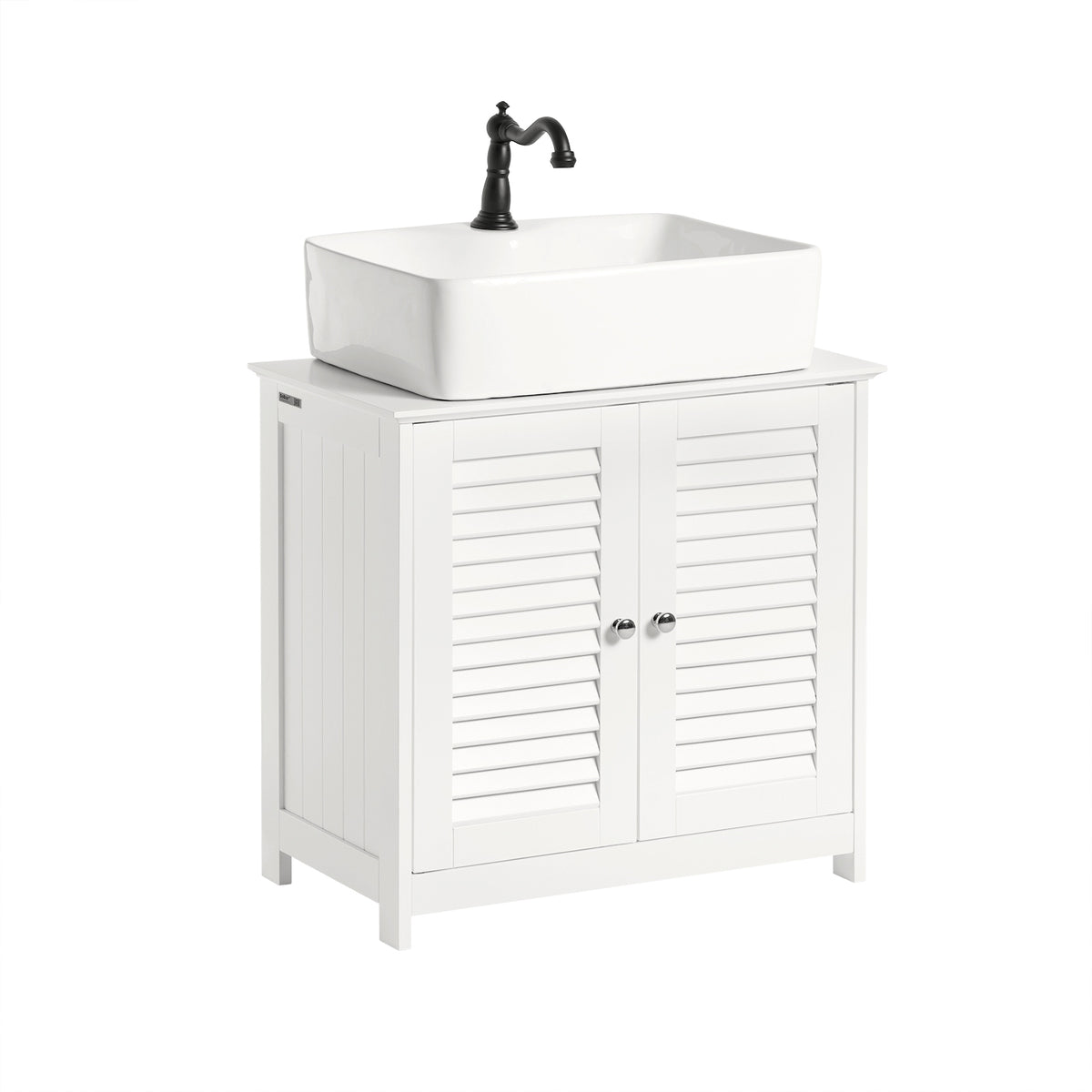 sobuyes.shopG237-W Meuble Sous-Lavabo Meuble de Salle de Bain Vasque, 2 portes et 2 étages