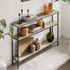 SoBuy FSB49-PZ Table Console Meuble Entrée Couloir avec 3 Étagères de Rangement, Étagères arrière Canapé, Style Industriel pour Salon ou Hall - L120xP20xH77cm, Métal & Bois