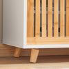 SoBuy FSR125-WN Banc à Chaussures avec Coussins Rembourrés sur Pieds pour Entrée Couloir – 101x35x46 cm, Blanc et Naturel