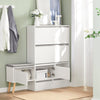 SoBuy FSR134-W Banc à Chaussures Modulable avec Armoire sur Pieds, Meuble d'Entrée – 124x24x126 cm, Blanc