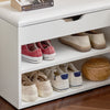 SoBuy FSR25-W Banc à Chaussures 2 Étages avec Coussin Rembourré pour Entrée Couloir – 60x30x44 cm, Blanc