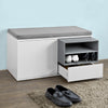 SoBuy FSR37-W Banc à Chaussures avec Coussin Rembourré et Rangement pour Entrée Couloir – 80x35x46 cm, Blanc
