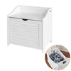 SoBuy FSR40-W Banc de Rangement avec Coussin Rembourré et Sac à Linge Amovible pour Entrée – 50x35x53 cm, Blanc