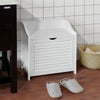 SoBuy FSR40-W Banc de Rangement avec Coussin Rembourré et Sac à Linge Amovible pour Entrée – 50x35x53 cm, Blanc