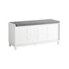 SoBuy FSR86-W Banc à Chaussures avec Coussin Rembourré et 2 Portes, Grande Capacité pour Entrée – 114x40x53 cm, Blanc