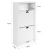 SoBuy FSR87-K-W Armoire à Chaussures 2 Abattants et Compartiment Ouvert – 60×24×110 cm, 50 kg, MDF E1, Blanc