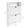 SoBuy FSR87-W Armoire à Chaussures 2 Abattants et Compartiment Ouvert pour Entrée Couloir – 80x24x110 cm, Blanc