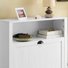 SoBuy FSR87-W Armoire à Chaussures 2 Abattants et Compartiment Ouvert pour Entrée Couloir – 80x24x110 cm, Blanc