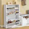 SoBuy FSR87-W Armoire à Chaussures 2 Abattants et Compartiment Ouvert pour Entrée Couloir – 80x24x110 cm, Blanc