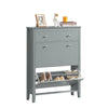 SoBuy FSR89-HG Armoire à Chaussures 2 Abattants avec Tiroir, Slim 25 cm, 12 Paires – 80x25x108 cm, Gris