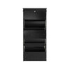 SoBuy FSR94-SCH – Armoire à Chaussures Slim 24 cm – 3 Abattants, 12 Paires – Noir Mat FSC®