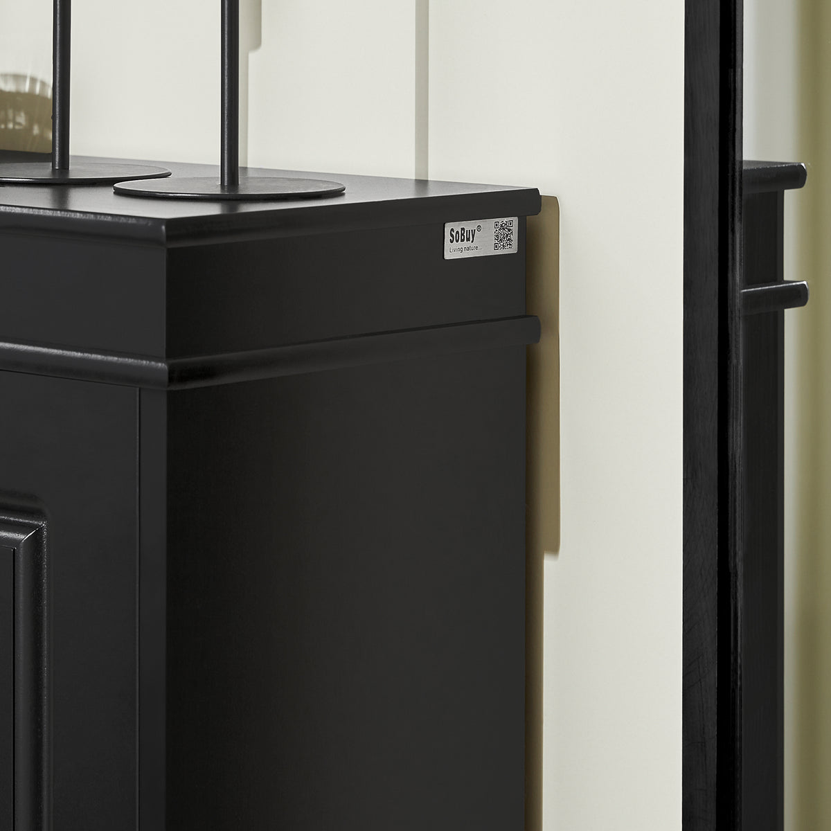 SoBuy FSR94-SCH – Armoire à Chaussures Slim 24 cm – 3 Abattants, 12 Paires – Noir Mat FSC®