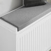 SoBuy FSR16-SCH Banc à Chaussures avec 1 Abattant et Coussin Rembourré, Coffre de Rangement pour Entrée – 60x30x48 cm, Blanc