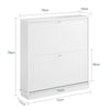 SoBuy FSR99-W Meuble à Chaussures Ultra-Slim 18 cm à 2 Abattants – 8 à 10 Paires – Blanc