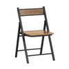SoBuy FST88-PF Chaise Pliante Robuste en Bois et Métal Chaise Visiteur Chaise Pliable Style Industriel pour Cuisine, Bureau 4