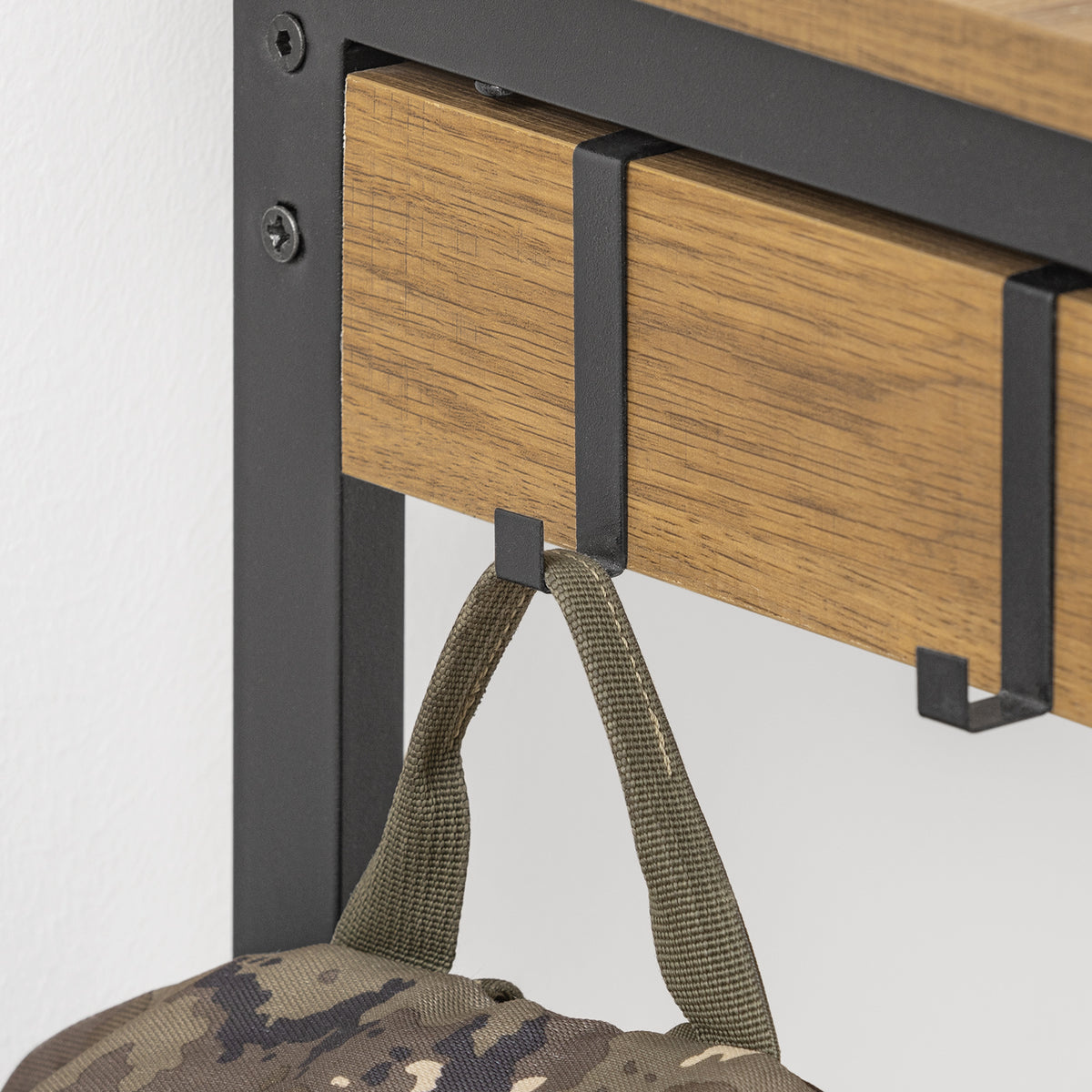 SoBuy FWT43-N Petit Bureau avec 1 Tiroir et 2 Crochets Bureau Gaming avec Etagères de Rangement Desk Multifonctionnel pour Chambre Table Gaming Naturel 60x40x77cm