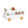 SoBuy KMB41-W Chariot Bibliothèque pour Enfants, Coffre à roulettes, Organisateur pour Jouets et Livres, Forme de Petite Voit
