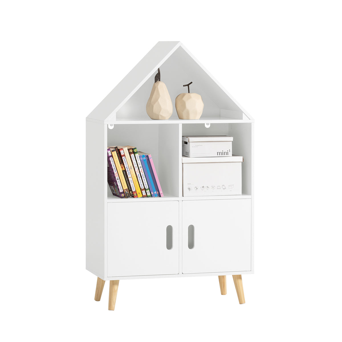 SoBuy KMB58-W Bibliothèque Enfant Étagère de Rangement pour Livres et Jouets Étagère à Livres Armoire Meuble de Rangement sur