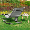 SoBuy OGS28-HGx2 Lot de 2 Chaises Longues à Bascule – Appui-Tête Réglable, Pochette Latérale, Textilène, Charge 150 kg, Gris