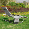 SoBuy OGS28-HGx2 Lot de 2 Chaises Longues à Bascule – Appui-Tête Réglable, Pochette Latérale, Textilène, Charge 150 kg, Gris