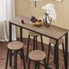 SoBuy OGT22-SCH Ensemble Table Haute et 4 Tabourets de Bar avec Repose-Pieds – L120×P40×H100 cm, Tabouret 150 kg, MDF + Acier Noir