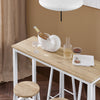 SoBuy OGT22-WN Ensemble Table de Bar + 4 Tabourets – Table Haute 120 cm, Repose-Pieds, Tabourets Rangeables, Blanc