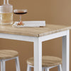 SoBuy OGT22-WN Ensemble Table de Bar + 4 Tabourets – Table Haute 120 cm, Repose-Pieds, Tabourets Rangeables, Blanc