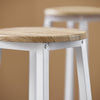 SoBuy OGT22-WN Ensemble Table de Bar + 4 Tabourets – Table Haute 120 cm, Repose-Pieds, Tabourets Rangeables, Blanc