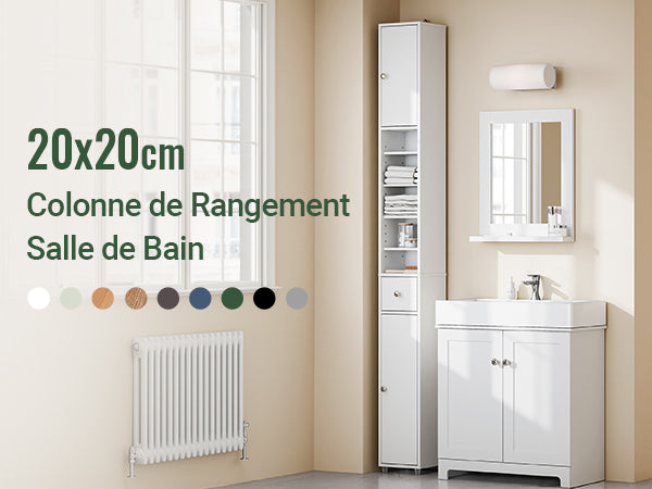 BZR34 : Meuble de salle de bain gain de place avec plusieurs options de couleur