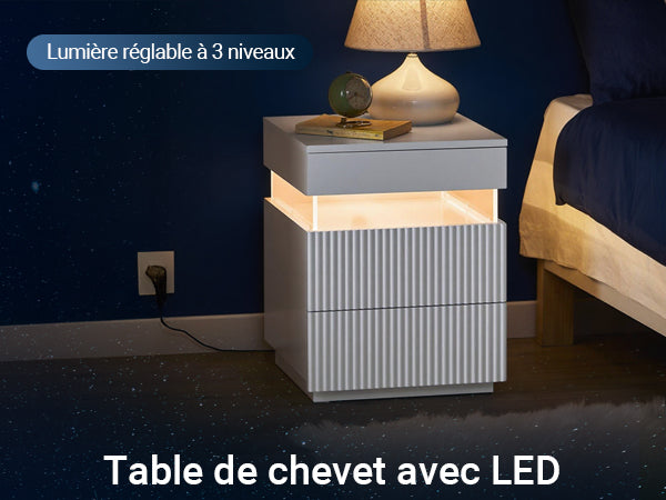Table de chevet LED SoBuy : Illuminez votre espace avec style et fonctionnalité