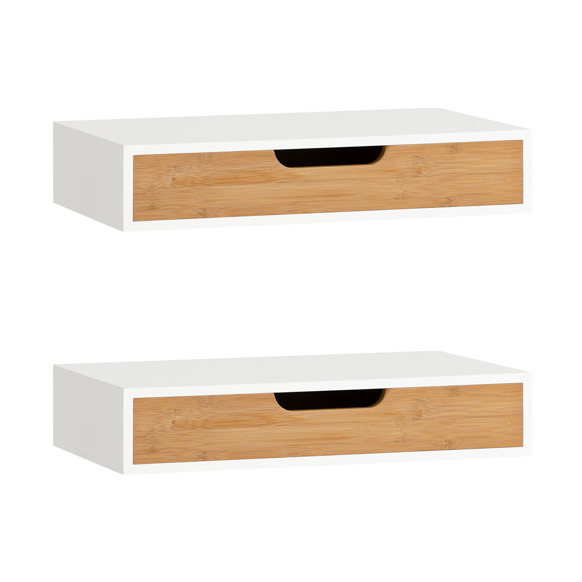 sobuyes.shopG92-WNx2 Lot de 2 Étagères Murales Flottantes avec Tiroir, Étagère Murale Moderne pour Entrée, Salon, Cuisine ou Cham