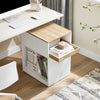 SoBuy ASK08-WN Caisson de Bureau Mobile – 1 Tiroir, 2 Compartiments, Plateau 40×50 cm – 40×50×65 cm, Blanc et Bois