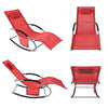 SoBuy OGS28-R Chaise Longue Transat de Jardin Bascule avec Appui-tête Réglable et Pochette latérale