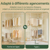 SoBuy KLS03-II-W Portant à vêtements télescopique solide - Penderie ouverte réglable avec tringles, Porte manteau pour chambre/dressing, Blanc