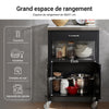 SoBuy FKW22-SCH Desserte de Cuisine à Roulettes avec Plan de Travail INOX, 1 Tiroir, 1 Étagère et 2 Portes, Chariot Multifonction – 60x45x92 cm, Noir