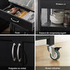 SoBuy FKW22-SCH Desserte de Cuisine à Roulettes avec Plan de Travail INOX, 1 Tiroir, 1 Étagère et 2 Portes, Chariot Multifonction – 60x45x92 cm, Noir
