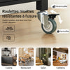 SoBuy FKW22-SCH Desserte de Cuisine à Roulettes avec Plan de Travail INOX, 1 Tiroir, 1 Étagère et 2 Portes, Chariot Multifonction – 60x45x92 cm, Noir