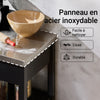 SoBuy FKW22-SCH Desserte de Cuisine à Roulettes avec Plan de Travail INOX, 1 Tiroir, 1 Étagère et 2 Portes, Chariot Multifonction – 60x45x92 cm, Noir