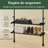 sobuyes.shopG34-II-SCH Dressing télescopique sans perçage 124–226 cm avec tringles et étagères – Penderie ouverte noire